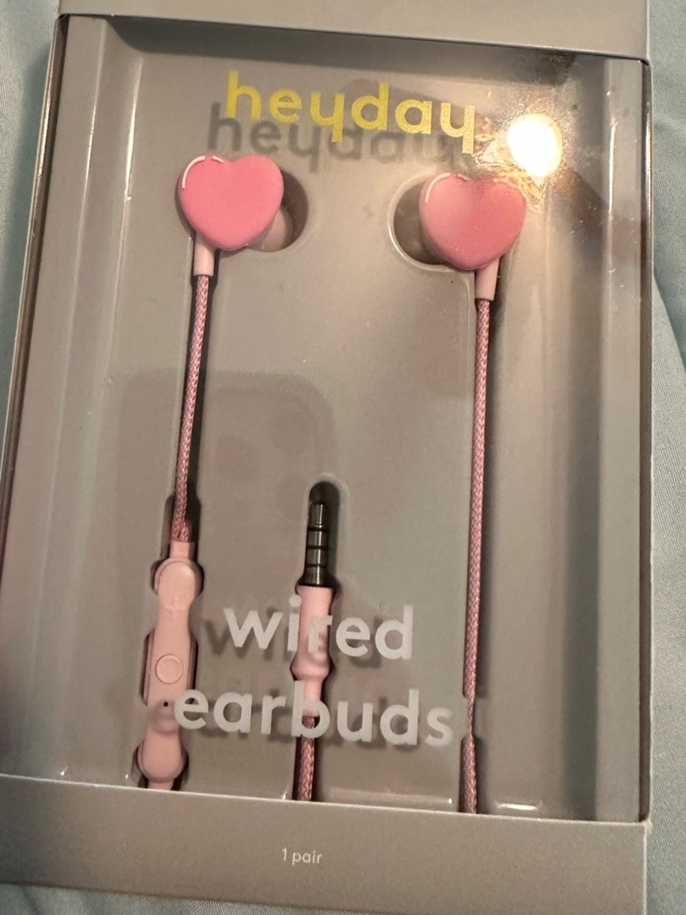 heyday Pink Heart-Shaped Wired Earbuds